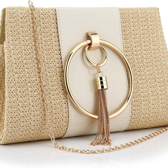 Moni Wristlet Straw Clutch Bag - Picture 12 of 15